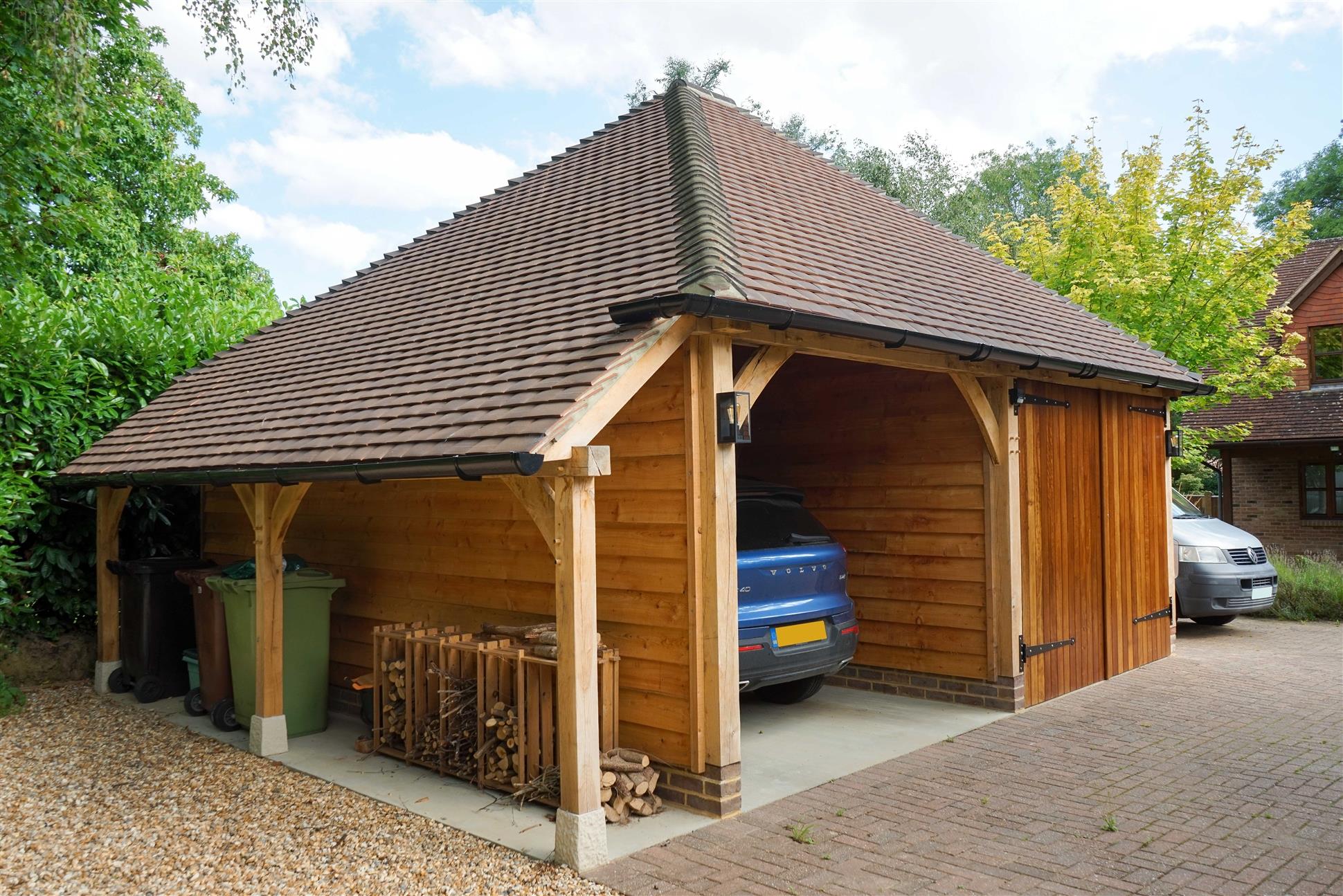 2 Bay Oak Garage Featuring Penhurst Handmade Clay Tiles