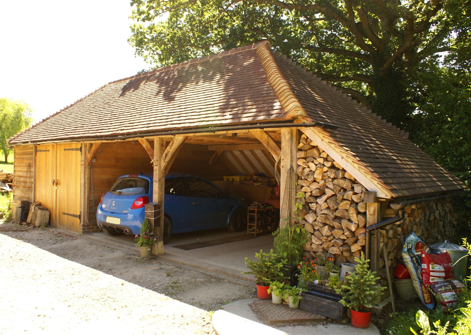 3 and a Half Bay Garage and Logstore Project and Build