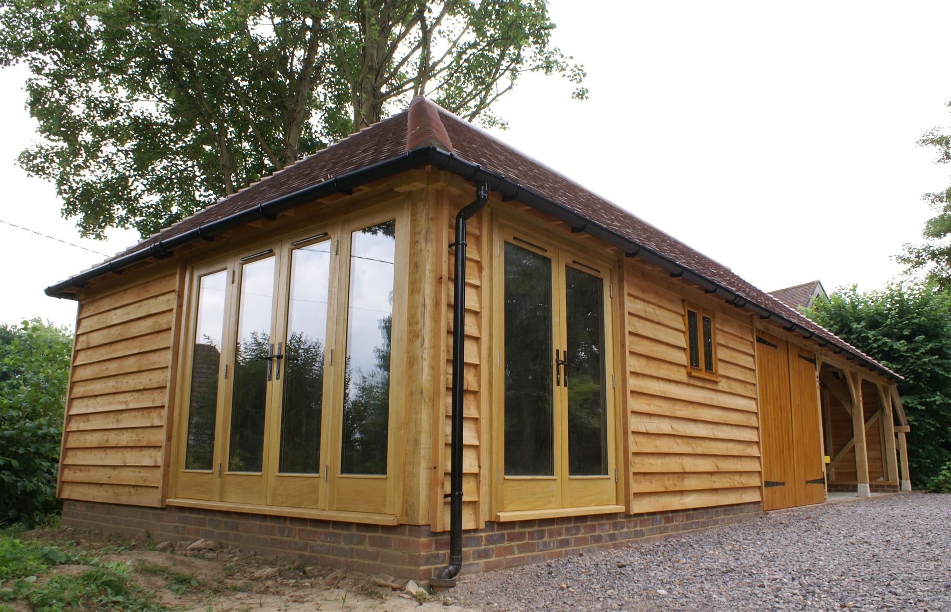 Home office with Two Sets of French Doors