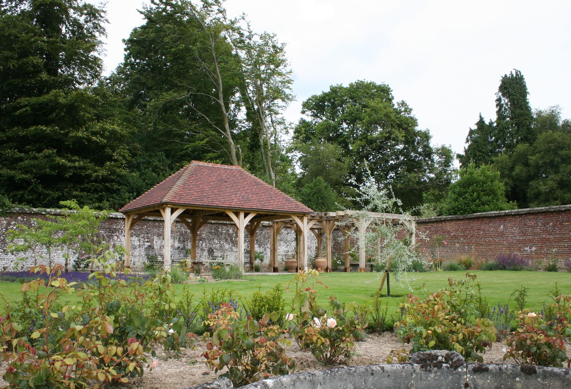 Oak Framed Gazebo and Oak Pergola