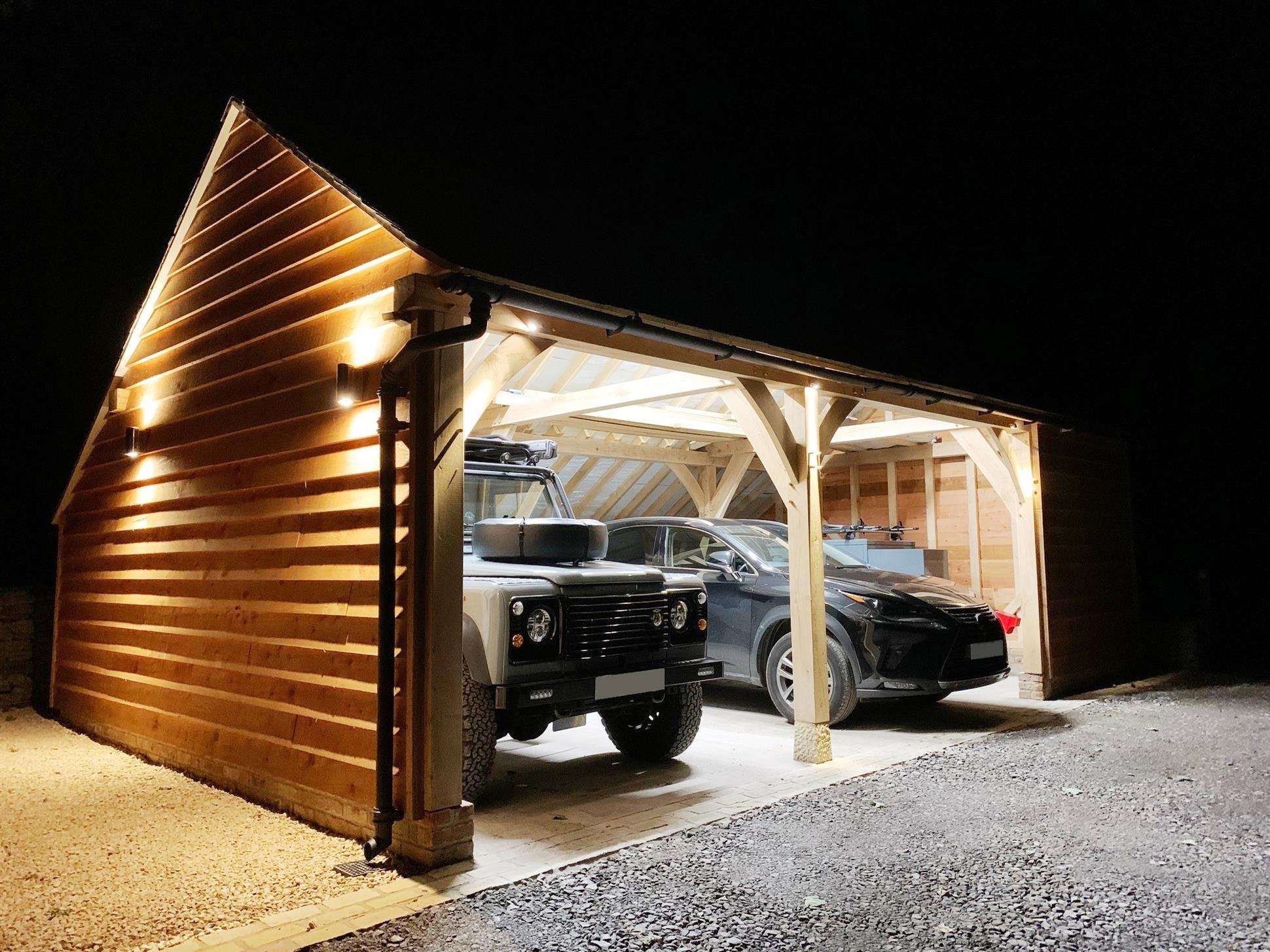 Photo Showing Exterior and Interior Lighting at Night